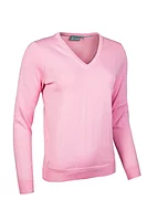 g.DARCY V Neck Cotton Lightweight Golf Sweater - Candy