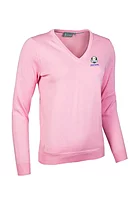 g.RYDER CUP DARCY Ryder Cup V Neck Cotton Lightweight Golf Sweater - Candy