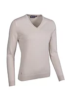 g.DARCY V Neck Cotton Lightweight Golf Sweater - Linen