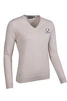 g.RYDER CUP DARCY Ryder Cup V Neck Cotton Lightweight Golf Sweater - Linen