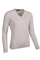 g.THE OPEN DARCY The Open V Neck Cotton Lightweight Golf Sweater - Linen