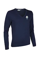 g.RYDER CUP DARCY Ryder Cup V Neck Cotton Lightweight Golf Sweater - Navy