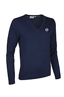 g.THE OPEN DARCY The Open V Neck Cotton Lightweight Golf Sweater - Navy