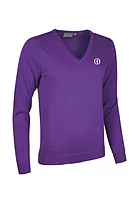 g.THE OPEN DARCY The Open V Neck Cotton Lightweight Golf Sweater - Royal Purple