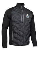 s.RYDER CUP DAVOS Ryder Cup Padded Bonded Thermal Golf Jacket - Black Camo/Gunmetal