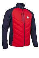 s.RYDER CUP DAVOS Ryder Cup Padded Bonded Thermal Golf Jacket - Red/Navy