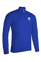 g.RYDER CUP DEVON Ryder Cup Quarter Zip Lightweight Cotton Golf Sweater - Ascot Blue