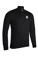 g.RYDER CUP DEVON Ryder Cup Quarter Zip Lightweight Cotton Golf Sweater - Black