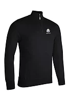 g.RYDER CUP DEVON Ryder Cup Quarter Zip Lightweight Cotton Golf Sweater - Black