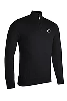 g.THE OPEN DEVON The Open Quarter Zip Lightweight Cotton Golf Sweater - Black