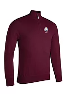 g.RYDER CUP DEVON Ryder Cup Quarter Zip Lightweight Cotton Golf Sweater - Bordeaux