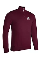 g.RYDER CUP DEVON Ryder Cup Quarter Zip Lightweight Cotton Golf Sweater - Bordeaux