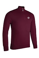 g.THE OPEN DEVON The Open Quarter Zip Lightweight Cotton Golf Sweater - Bordeaux