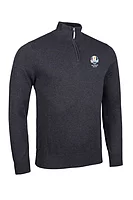 g.RYDER CUP DEVON Ryder Cup Quarter Zip Lightweight Cotton Golf Sweater - Charcoal Marl