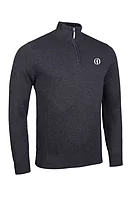 g.THE OPEN DEVON The Open Quarter Zip Lightweight Cotton Golf Sweater - Charcoal Marl