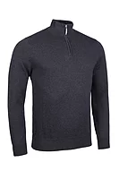 g.DEVON Quarter Zip Cotton Lightweight Golf Sweater - Charcoal Marl