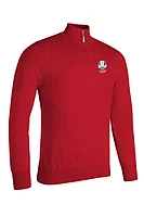 g.RYDER CUP DEVON Ryder Cup Quarter Zip Lightweight Cotton Golf Sweater - Garnet