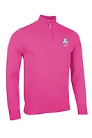 g.RYDER CUP DEVON Ryder Cup Quarter Zip Lightweight Cotton Golf Sweater - Hot Pink