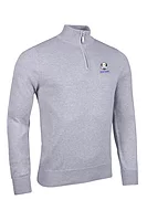g.RYDER CUP DEVON Ryder Cup Quarter Zip Lightweight Cotton Golf Sweater - Light Grey Marl