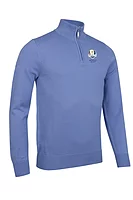 g.RYDER CUP DEVON Ryder Cup Quarter Zip Lightweight Cotton Golf Sweater - Light Blue
