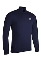 g.THE OPEN DEVON The Open Quarter Zip Lightweight Cotton Golf Sweater - Navy