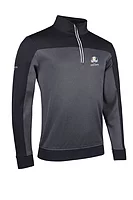 g.RYDER CUP DOUGLAS Ryder Cup Quarter Zip Colour Block Performance Midweight Golf Midlayer - Black Marl/Black/Light Grey