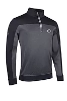 g.THE OPEN DOUGLAS The Open Quarter Zip Colour Block Performance Midweight Golf Midlayer - Black Marl/Black/Light Grey