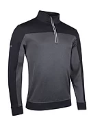 g.DOUGLAS Quarter Zip Colour Block Performance Midweight Golf Midlayer - Black Marl/Black/Light Grey