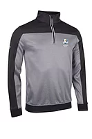 g.RYDER CUP DOUGLAS Ryder Cup Quarter Zip Colour Block Performance Midweight Golf Midlayer - Light Grey Marl/Charcoal