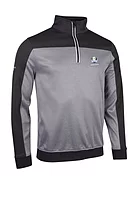 g.RYDER CUP DOUGLAS Ryder Cup Quarter Zip Colour Block Performance Midweight Golf Midlayer - Light Grey Marl/Charcoal