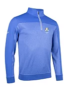 g.RYDER CUP DOUGLAS Ryder Cup Quarter Zip Colour Block Performance Midweight Golf Midlayer - Tahiti Marl/Tahiti/White