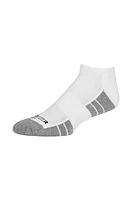 g.DRYBURGH 2 Pair Pack Cotton No Show Golf Socks - White|Light Grey Marl