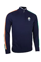g.RYDER CUP DUBLIN Ryder Cup Quarter Zip Irish Flag Stripe Cotton Lightweight Golf Sweater - Navy