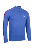 g.THE OPEN DUBLIN The Open Quarter Zip Irish Italian Flag Stripe Cotton Lightweight Golf Sweater - Tahiti/Green/White/Garnet
