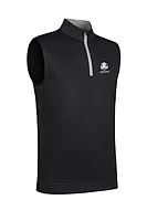 g.RYDER CUP DUNNET Ryder Cup Quarter Zip Lightweight Performance Golf Slipover - Black/Light Grey