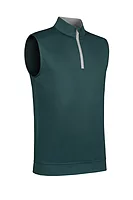 g.DUNNET Quarter Zip Lightweight Performance Golf Slipover - Bottle Green/Light Grey