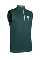 g.RYDER CUP DUNNET Ryder Cup Quarter Zip Lightweight Performance Golf Slipover - Bottle Green/Light Grey