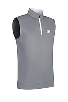 g.THE OPEN DUNNET The Open Quarter Zip Lightweight Performance Golf Slipover - Light Grey Marl/White