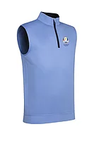 g.RYDER CUP DUNNET Ryder Cup Quarter Zip Lightweight Performance Golf Slipover - Light Blue/Navy