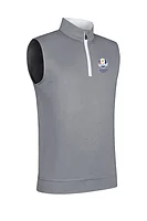 g.RYDER CUP DUNNET Ryder Cup Quarter Zip Lightweight Performance Golf Slipover - Light Grey Marl/White