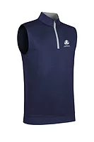 g.RYDER CUP DUNNET Ryder Cup Quarter Zip Lightweight Performance Golf Slipover - Navy/Light Grey