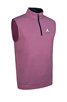 g.RYDER CUP DUNNET Ryder Cup Quarter Zip Lightweight Performance Golf Slipover - Raspberry Marl/Navy