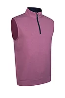 g.DUNNET Quarter Zip Lightweight Performance Golf Slipover - Raspberry Marl/Navy