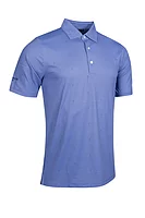 g.DURHAM Stripe Flag Print Performance Golf Shirt - Light Blue/Navy