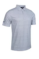 g.DURHAM Stripe Flag Print Performance Golf Shirt - White/Navy