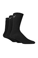 g.SCOTT 3 Pair Cotton Plain Crew Socks - Black
