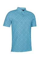 g.EAGLE Eagle Bird Print Performance Golf Shirt - Aqua