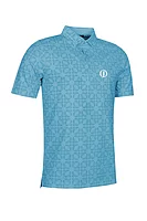 g.THE OPEN EAGLE The Open Eagle Bird Print Performance Golf Shirt - Aqua