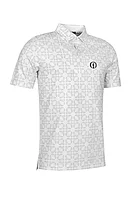 g.THE OPEN EAGLE The Open Eagle Bird Print Performance Golf Shirt - White/Light Grey