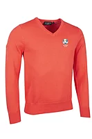 g.RYDER CUP EDEN Ryder Cup V Neck Cotton Lightweight Golf Sweater - Apricot